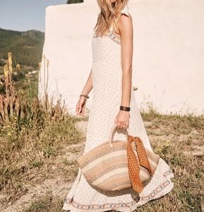 NWT - Sezane Annie Dress  Size 38 -  Ecru Embroidery Multicolor